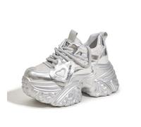 Sneakers da Donna con Plateau Chunky e Paillettes, Design Che Aumenta l'altezza, con Mesh Traspirante, Leggere e comode per Camminare, Lavorare e Indossare nel Tempo Libero