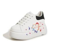 Sneakers da Donna con Plateau Chunky Floreali, Design Che Aumenta l'altezza, Leggere e comode con Lacci, per Camminare, Viaggiare e Indossare nel Tempo Libero