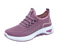 Sneakers da donna, leggere, comode, scarpe da corsa ortopediche, traspiranti, ergonomiche, in memory foam, ammortizzate, per il tempo libero, con plateau, Lilla 1, 40 EU