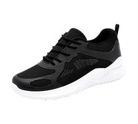 Sneakers da donna leggere sneakers traspiranti sportive comode da donna chic comode mesh slip on Shoes Gym Fitness Tennis Walking, Nero , 37 EU