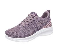 Sneakers da donna, ortopediche, in rete, traspiranti, leggere, alla moda, con suola morbida, comode, da ginnastica, per attività all'aperto, corsa, allenamento, con lacci, 35-40 EU, Lilla, 39 EU