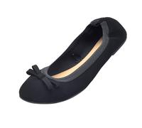 Sneakers da donna Pretty Ballerine da donna Balerina, scarpe estive medievali, comode scarpe estive in velluto, larghe H, eleganti scarpe da ginnastica, Nero , 38 EU