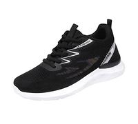 Sneakers da donna, scarpe basse, scarpe da ginnastica leggere, con plateau da corsa, scarpe sportive per il tempo libero, comode, leggere, traspiranti, per la primavera e l'inverno, Nero , 39 EU