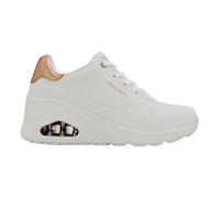Sneakers da donna SKECHERS UNO-WEDGE-HI STEPS 177520-WHT in ecopelle bianco