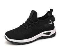 Sneakers da donna - Tennis da donna confortevole scarpa allacciatura scarpe alte scarpe traspiranti scarpe da ginnastica casual sneakers autunno Basket ortopedico scarpe larghe da basket, Nero , 36 EU