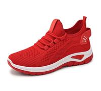 Sneakers da donna - Tennis da donna confortevole scarpa allacciatura scarpe alte scarpe traspiranti scarpe da ginnastica casual sneakers autunno Basket ortopedico scarpe larghe da basket, rosso, 39 EU