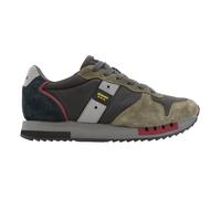 Sneakers da uomo Blauer F5QUEENS01-WAX-BLKMIL in camoscio di colore verde.