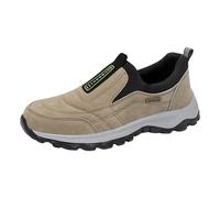 Sneakers da uomo senza lacci in camoscio da basket da uomo in esecuzione, scarpa ortopedica leggera, scarpe da ginnastica e scarpe da ginnastica, scarpe da trekking, scarpe da ginnastica, 01 Cachi, 50