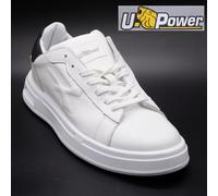 Sneakers da uomo U-POWER bianche scarpe in vera pelle sportive casual lacci