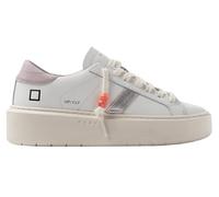 SNEAKERS Donna DATE W441-HP-CA-WP HILL LOW PLATFORM CALF WHITE PINK