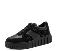 Sneakers Donna in Pelle Nero con Strass Plantare Estraibile PURE RELAX - TAMARIS