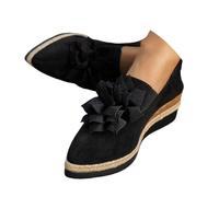 Sneakers Donna in Tela a Piattaforma - Moda Casual - Infradito Chic con fiocco e punta chiusa - Comode per la Spiaggia e le Vacanze - Suola antiscivolo - Stile Moda estate, d, 40.5 EU