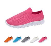 Sneakers estive da donna, leggere, eleganti, traspiranti, per il tempo libero, comode, in tinta unita, alla moda, per tutti i giorni e per passeggiate, Rosa acceso., 41 EU