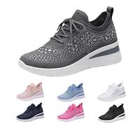 Sneakers estive da donna, traspiranti, eleganti, glitterate, con zeppa | Scarpe sportive con lacci, leggere, traspiranti, sportive, per il tempo libero, per la città e le attività all'aperto