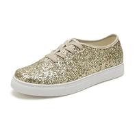 Sneakers Glitterate da Donna Scarpe da Tennis Scintillanti Scarpe Paillettes per Matrimonio Sneakers da Sposa,d'oro,39 EU