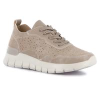 Sneakers Grunland SC0195 SACE camoscio traforato beige zeppa 4 cm