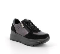 Sneakers IGI&CO scarpa sportiva da donna MADE IN ITALY in camoscio e pelle nero