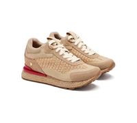Sneakers in Pelle Zeppa Rafia Harding, Beige, 38 EU