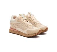Sneakers in Pelle Zeppa Rafia Harding, Bianco, 37 EU