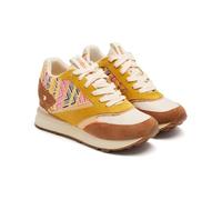 Sneakers in Pelle Zeppa Rafia Morrill, Mostarda, 38 EU
