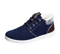 Sneakers invernali da uomo in finta pelle scamosciata, spessa fodera in pelliccia sintetica, colletto bloccante dal freddo, suola leggera in EVA, presa migliorata, struttura termica Lock-in, Blu, 39
