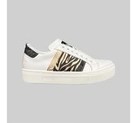 Sneakers ML Donna Scarpe Ginnastica Pelle Bianco Glitter Leopardo Made in Italy