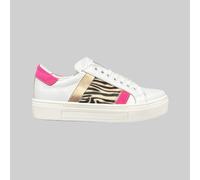 Sneakers ML Donna Scarpe Ginnastica Pelle Rosa Leopardo Made in Italy