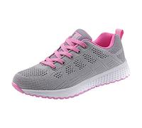 Sneakers ortopediche da donna, leggere, in rete, comode, casual, comode, eleganti, con ammortizzazione, scarpe da ginnastica in tessuto, antiscivolo, per il tempo libero, per tutti i giorni, grigio
