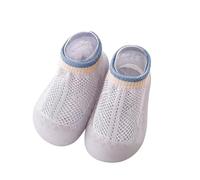 Sneakers per bambini e bambine con suola morbida, rete traspirante, per primi passi, ideali come scarpe primi passi, comode pantofole per neonati e bambini, adatte per tutte le stagioni, grigio., 21
