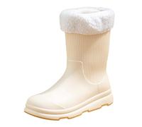 Sneakers Piattaforma Per Donna Spring Summer Autunno E Inverno Mid Tube Plus Velvet Cotton Removable and Washable Outdoor Fashion Work Fishing Car Wash Kitchen Non Schermatura Confortevole Piccolo