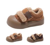 Sneakers primi passi scarpe sportive invernali calde peluche scarpe da ginnastica scarpe da corsa leggere per attività all'aria aperta, morbide e antiscivolo, imbottitura in peluche, cachi, 30