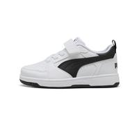 Sneakers PUMA Rebound V6 Lo per bambini, Scarpe, Bianco/Nero/Nero, 27.5 27.5