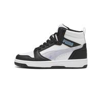 PUMA Rebound V6 Mid Space Belle Jr, Scarpe da Ginnastica, Nero Lilla Crush Bianco, 35 EU