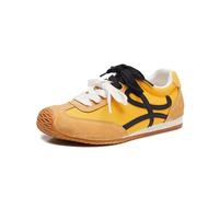 Sneakers retrò con Plateau rialzato da Donna - Pelle Scamosciata con Doppio Laccio e Punta Arrotondata, Leggere e comode per Camminare, Viaggiare e Indossare nel Tempo Libero