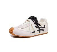 Sneakers retrò con Plateau rialzato da Donna - Pelle Scamosciata con Doppio Laccio e Punta Arrotondata, Leggere e comode per Camminare, Viaggiare e Indossare nel Tempo Libero