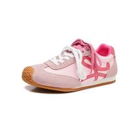 Sneakers retrò con Plateau rialzato da Donna - Pelle Scamosciata con Doppio Laccio e Punta Arrotondata, Leggere e comode per Camminare, Viaggiare e Indossare nel Tempo Libero