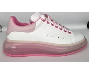 Sneakers scarpe donna Alexander McQueen modello Larry bianco / rosa