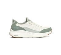 Skechers Contour Foam Natural EaseSneaker Donna, Finiture in Pelle Duraleather Salvia Bianco, 38 EU