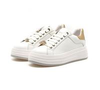 Sneakers SPE Pazza in Pelle Bianca e Suola Alta 5cm con Accessori nei Lacci Rimovibili Baffo Dietro in Platino Sneakers Donna Ultra Leggera e Comoda Colore : White Taglia : 36