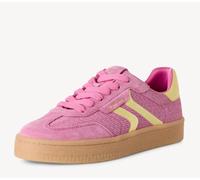 Sneakers Tamaris 1-23723-44 camoscio rosa e giallo zeppa 3 cm