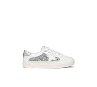 Geox J GISLI Girl B Sneaker, White/LT Silver, 29 EU