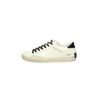 Crime London Sneaker Uomo 16001 in Pelle Bianca Bianco/Nero, 42
