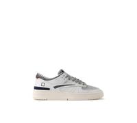 D.A.T.E. Sneakers Torneo in Pelle Bianca e Suede Grigio M431TOCOWY Bianco 40