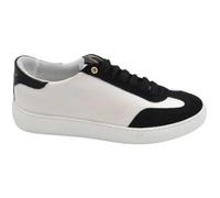 Sneakers Uomo steven971 luisantiago Bassa in Vera Pelle camoscio e Tessuto Beige Fondo Bianco Gomma Basic 2,5 cm (43 EU)