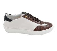 Sneakers Uomo steven971 luisantiago Bassa in Vera Pelle camoscio e Tessuto Marrone Fondo Gomma Basic 2,5 cm (43 EU)