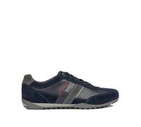 Geox U Wells C, Sneakers Uomo, Blu/Rosso (Navy/Dk Burgundy), 43 EU