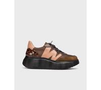 Sneakers Wonders donna platform in pelle A-3631 Multicolor Bronzo