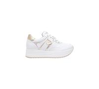 Nero Giardini E512910D Skipper Bianco Miele Sneakers Moda per Donna in Pelle con Zeppa Alta (Taglia 36)