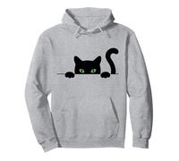 Sneaky Black Cat Carino Spooky Peekaboo Costume di Halloween Felpa con Cappuccio