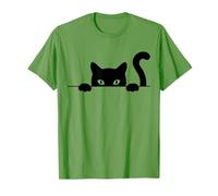 Sneaky Black Cat Carino Spooky Peekaboo Costume di Halloween Maglietta